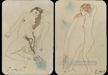 two boys singing Painting - Two erotic drawings Deux dessins erotiques 1903 Cubists